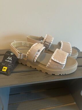 Mykos Ciara Sand Hook & Loop Sandals Size 8 NWT